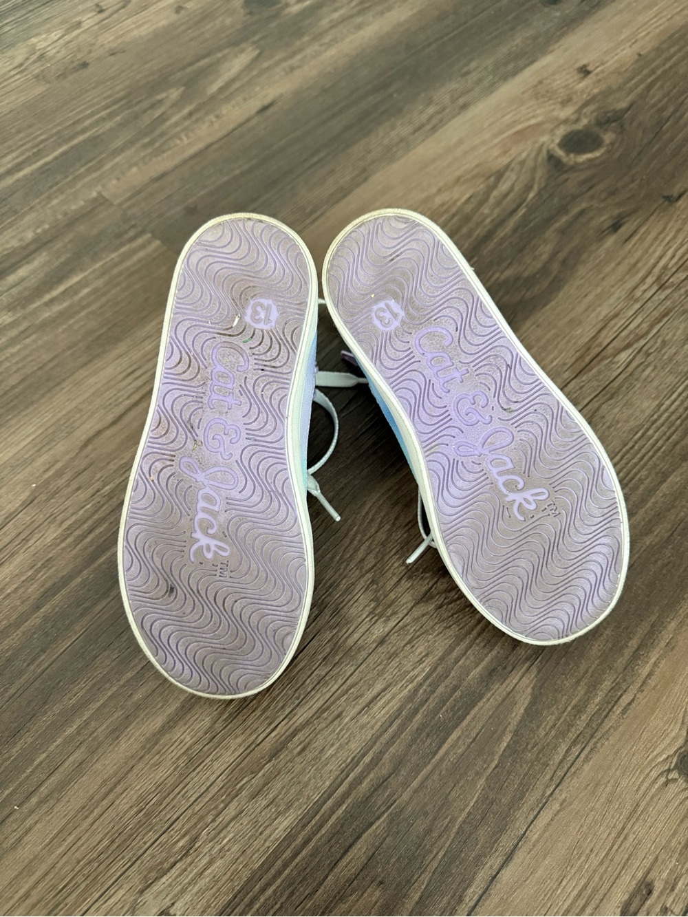 Cat & Jack Kids High-Top Sneakers in Pastel Blue and Lavender - Picture 7 of 7